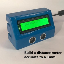diy distance meter arduino ultrasonic range finder lcd electronics sensor housing code 3d print model - Mito3D