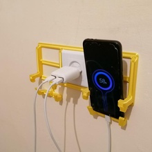 teléfono estante soporte toma corriente telefonico 3d print model - Mito3D