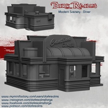 modern scenery - diner tabletop building marvel terrain apocalypse 3d print model - Mito3D