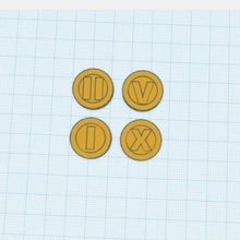 moneta gettoni denaro contante gettone gioco tavolo minis monete 3d print model - Mito3D