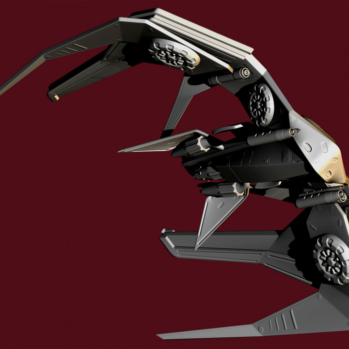 sci fi combate navio nave 3D print model - Mito3D