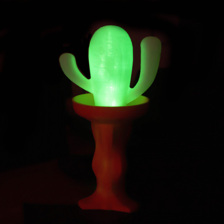 cactus lamp & garden arduino desk house led light nature shade stem studio 3D print model - Mito3D
