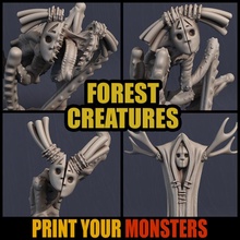 4 forest creatures tabletop creature game monster rpg set warhammer miniature pack d&d dnd bundle emmanuel pathfinder lepas printyourmonsters 3d print model - Mito3D