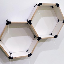 honeycomb shelf connectors plywood 3d print model - Mito3D