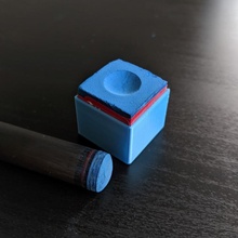 pool cue chalk holder masters blue diamond store predator billiard chalkholder bluediamond poolcue 3d print model - Mito3D