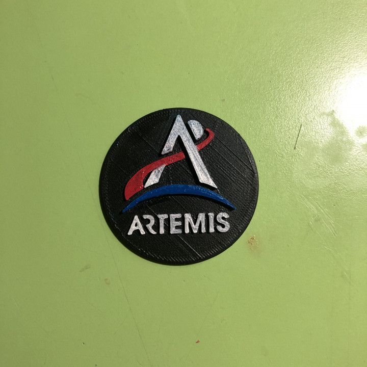 nasa Artemis programa logotipo ventilador arte espaço lua 3D print model - Mito3D