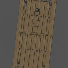 madeira porta medieval miniaturas cena aldrava 3d print model - Mito3D