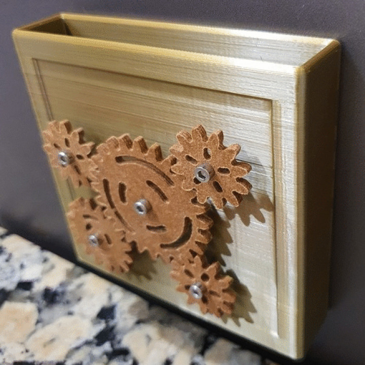 magnetic fridge leaflet holder gears 3D print model - Mito3D