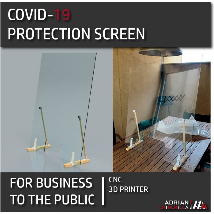 covid 19 proteccion pantalla accesibilidad 3d impresión cnc virus 3D print model - Mito3D