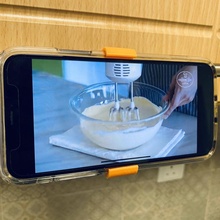 mobile phone holder stand store cooking kitchen mobileholder mobilestand 3d print model - Mito3D