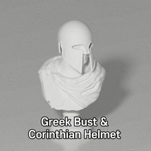 greek bust corinthian helmet bundle store ancient decoration figure greece warrior sparta 3d print model - Mito3D