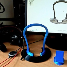 headphone headset stand tested jabra evolve 40 gadgets & electronics hanger holder headsets 3d print model - Mito3D