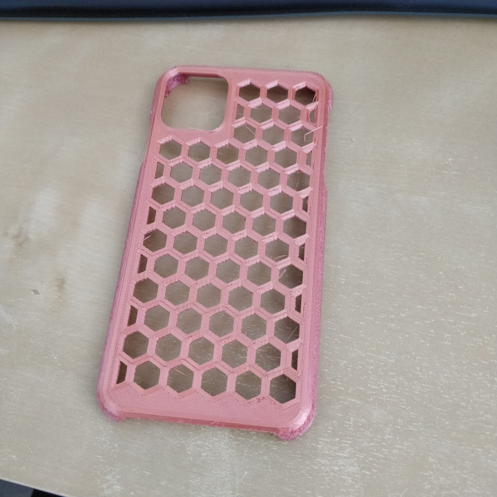 iphone 11 profesyonel max bal peteği durum kılıf 3d elma iplik seyyar telefon pla pembe gökkuşağı basılı iphone11 3D print model - Mito3D