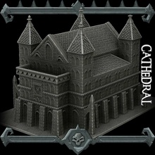Gotico città Cattedrale mostro miniature ii kickstarter vivere tavolo 3d print model - Mito3D