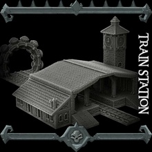 gothic city train station monster miniatures ii kickstarter live tabletop 3d print model - Mito3D
