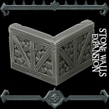 gothic city stone wall expansion monster miniatures ii kickstarter live tabletop 3d print model - Mito3D