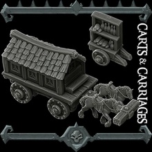 gothic city carts & carriages monster miniatures ii kickstarter live tabletop 3d print model - Mito3D