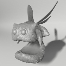 fuzzy frizzante gatto creatura mostro volare ape dnd miniatura 3d print model - Mito3D