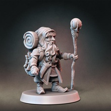 gnome wizard type modular hands presupported tabletop fantasy mini miniature weapons dungeonsanddragons minis patreon 28mm dnd pathfinder 32mm traveler miniflayer dndminiatures woodenstaff pathfindertabletop 3d print model - Mito3D