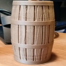 wooden barrel jar bank decoration supportless 3d print model - Mito3D