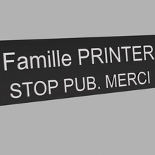 plaque pour boite aux lettres french pub nom mailbox lettre d27-405 3d print model - Mito3D