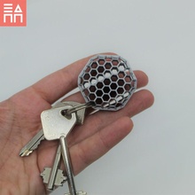 hexágono sobrecargar key ring llave llavero arete rápido impresión anillo casa sostener 3d print model - Mito3D