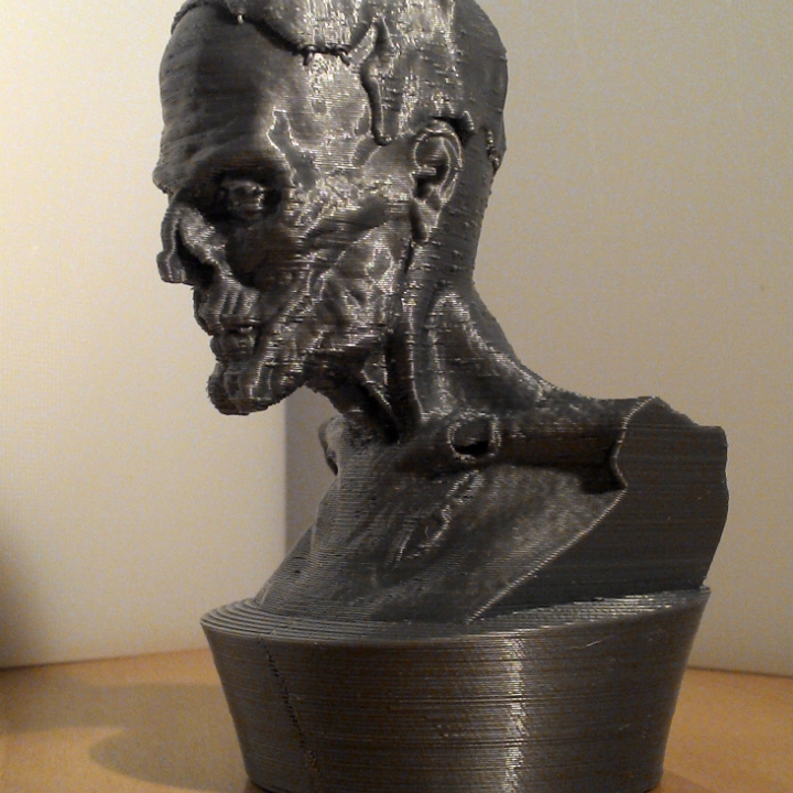 zombie busto jardín escultura 3D print model - Mito3D