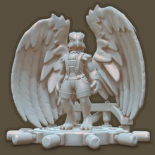 anthropomorphic gryphon character tabletop bird eagle female lion wings base winged furry based anthro 3d print model - Mito3D
