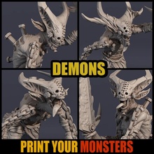 4 demons tabletop demon game monster rpg set warhammer pack patreon bundle emmanuel pathfinder lepas printyourmonsters 3d print model - Mito3D