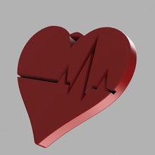 battement coeur Collier cœur bijoux l'amour 3d print model - Mito3D