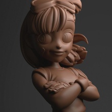 bulma ventilador Arte pelota diseño continuar hembra niña mujer personaje estilizado Akira dbz toryama 3d print model - Mito3D