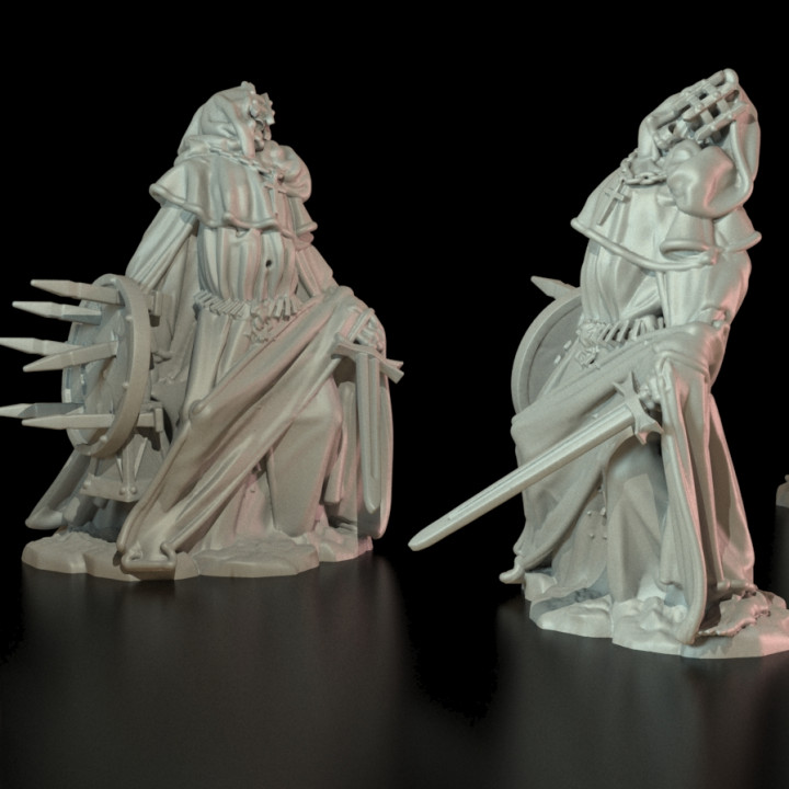 fratello sentiero custode spada sanguinosa scudo negozio buio fantasma Gotico cupo orrore monaco mostro scheletro non morti warhammer sacerdote prigione mito sigmar morhdeim 3D print model - Mito3D