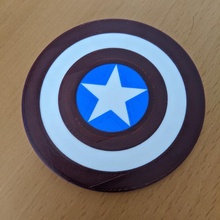 captain america shield logo coaster 3d print model - Mito3D