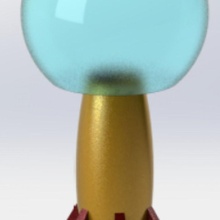 Rakete Mond Lampe Platz Elektromacher 3d print model - Mito3D