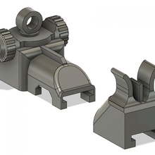 nerf m1a style rear sights rail scope optic 3d print model - Mito3D