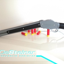 desteiner modelo 1887 mecánicamente trabajando Winchester apuntalar pistola mecánico cosplay mecanismo montaje escopeta lejos terminador llamado deber easyprint apoya cosplayprop pegamento steiner3d 3d print model - Mito3D