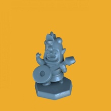 gnome bard rooster miniature boardgames roleplaying tabletop chicken d&d lute 3d print model - Mito3D