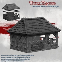 medieval scenery - rural manger tabletop building farm terrain d&d 3d print model - Mito3D