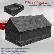 medieval scenery - rural barn 2 tabletop building farm terrain d&d 3d print model - Mito3D
