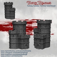 fantasy scenery - fortified watchtower tabletop building terrain tower castle d&d 3d print model - Mito3D