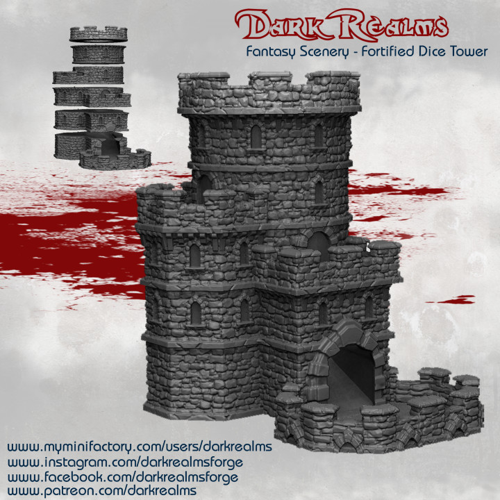 fantasia dado Torre tavolo castello d torre guardia 3D print model - Mito3D