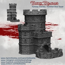 fantasia dado Torre tavolo castello d torre guardia 3d print model - Mito3D