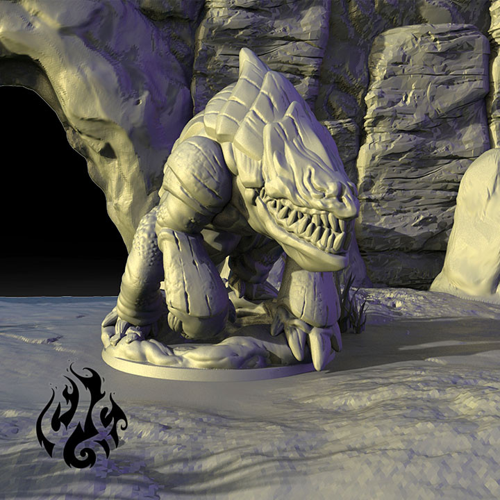 requin terre table fantaisie Dieu miniatures rpg 3dprints donjons Dragons jeux fonderie boulette dndmonsters estropié paralységodfoundry 3D print model - Mito3D