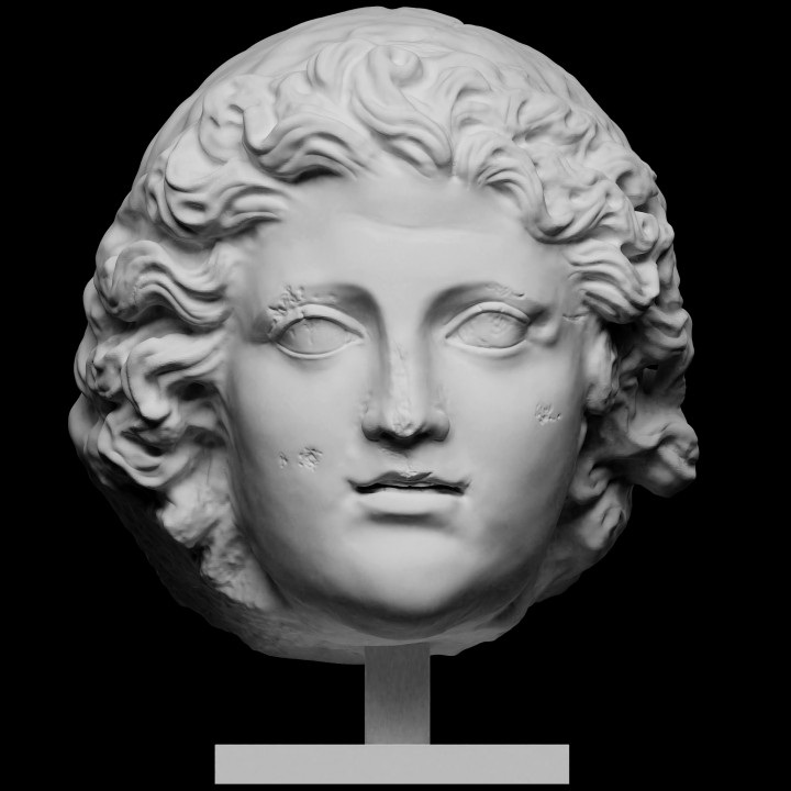 monumental portrait tête Alexandre génial analyse 3D print model - Mito3D