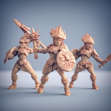 incas guerriers 3 unités amazones kickstarter table dragons donjons fantaisie femelle combattant mini miniatures rpg guerrier personnage miniature minis dnd ttrpg artisan 3d print model - Mito3D
