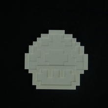 retro mario pixel cogumelo fan art 3d print model - Mito3D