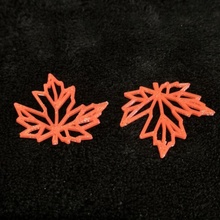 poly maple leaf art nature earring 3d print model - Mito3D