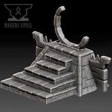ruined portal aztec building wargames warhammer roleplaying ruins lizardmen age sigmar scennery seraphon 3d print model - Mito3D