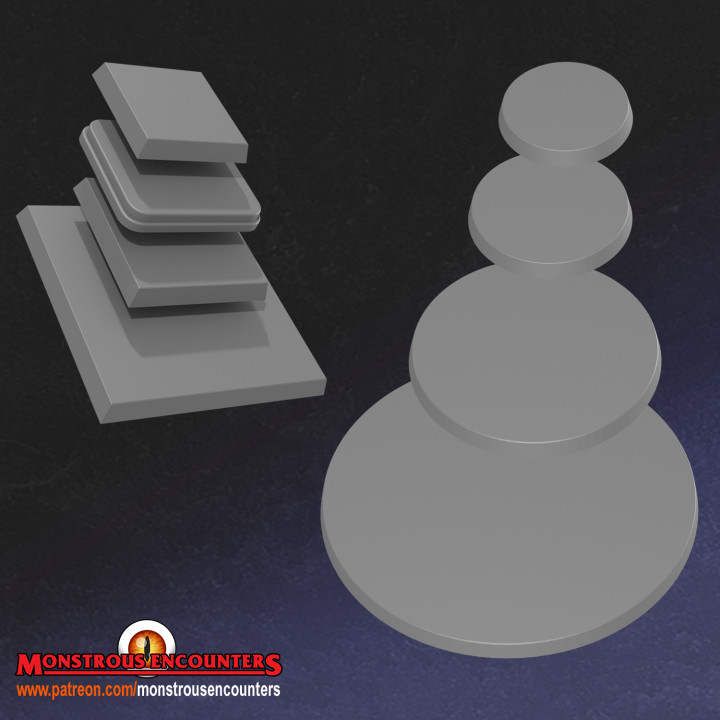 blank bases tabletop square 3D print model - Mito3D