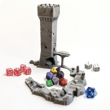 dice tower - lake ruins tabletop die dragons dungeons fantasy game games gaming medieval table miniature catan landmark d&d dnd miniworld miniworld3d 3d print model - Mito3D